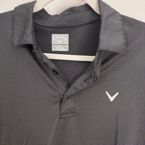 Callaway Men's Performance Short Sleeve Golf Polo Black Striped Size S EUC - Picture 4 of 5